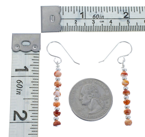 Genuine Sterling Silver Oyster Shell Bead Hook Dangle Earrings JX125556